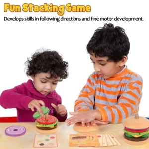 Assembly Simulation Wooden Burger Parent-child Interactive - Picture 1 of 13