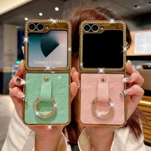 Diamond Phone Case For Samsung Galaxy Z Flip6 Flip5 4 3 Shockproof Holder Cover - Picture 1 of 18