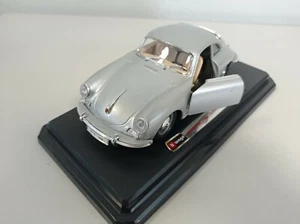 RARE BURAGO 1:24 PORSCHE 356B COUPE 1961 SILVER - Picture 1 of 6