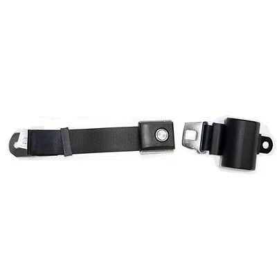 1965-1973 Ford Mustang Black Retractable Seat Belt with Starburst Pushbutton  - Изображение 1 из 1
