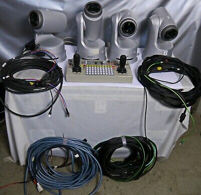 Panasonic AW-HE100 4-Piece HD PTZ Panning Tilt Cameras + AW-RP655 Controller Jh • 4,393.42£