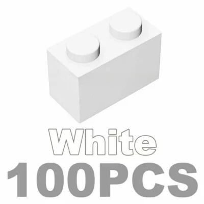 Lote De 100 Ladrillos 1X2 Blanco Transparente Transparente Trans Transparente 3004 3065 Foto 1 de 4