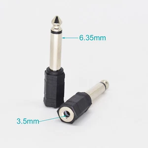 5pcs Nickel Mono 6.35mm 1/4" Male to 3.5mm 1/8" Female Headphone Audio Adapter - Picture 1 of 7