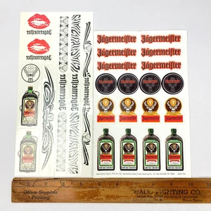 Posten 2 Jägermeister Temporäre Tattoos & Decals Blätter Aufkleber Etiketten Vintage - Bild 1 von 8