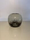 Arty Glass Round Glass Vase - White/Light Brown - Clear 'see through' spots