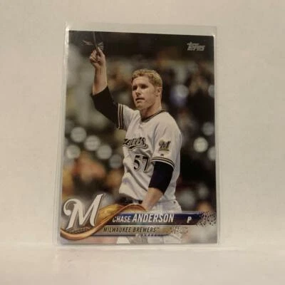 #54 Chase Anderson Milwaukee Brewers  Series 1 2018 Topps Baseball Card A1N - Image 1 of 2