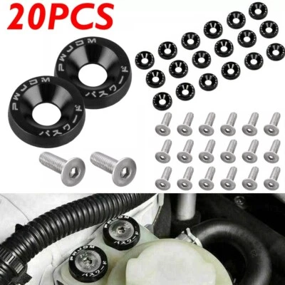 20PCS FENDER BUMPER WASHER HEADLIGHT BOLTS M6 x 15MM ENGINE BAY DRESS UP KIT - Image 1 of 4