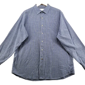 Daniel Crémieux Classics Men's Size XL Blue Stripe Cotton Casual Shirt - Picture 1 of 10