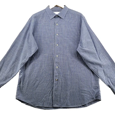 Daniel Crémieux Classics Men's Size XL Blue Stripe Cotton Casual Shirt - Image 1 of 4