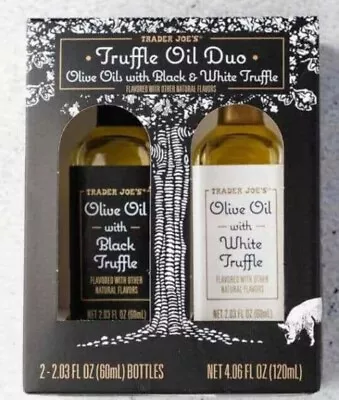 Trader Joe's Truffle Oil Duo Olive Oil Black White Truffle Set 4.06 oz LIMITED - Image 1 of 4