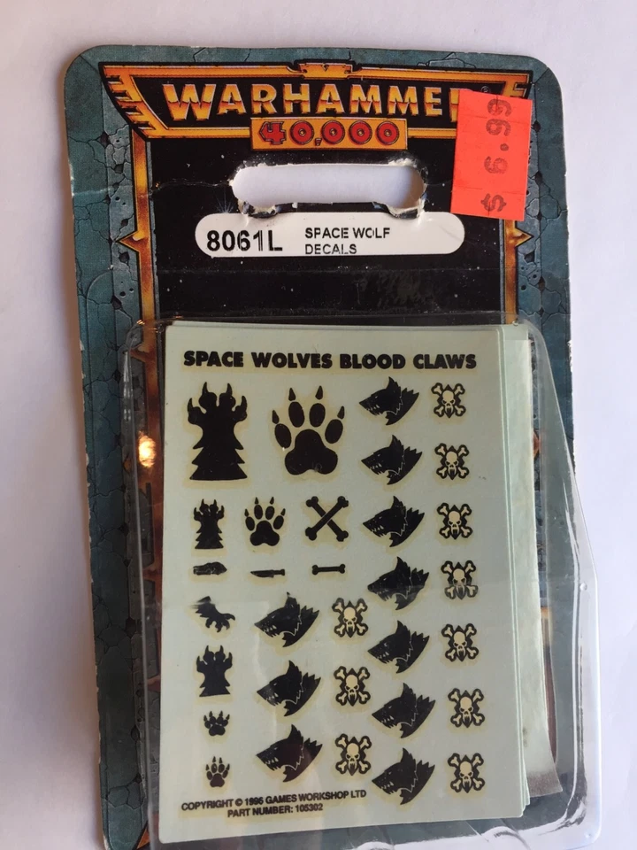 Space Wolves Wolf Guard Grey Hunters Blood Claws decal transfer sheets 8061L - Image 1 of 1