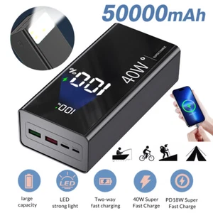 40W Pro Power Bank 50000mAh USB Fast Charging Powerbank External Battery Outdoor - Picture 1 of 16