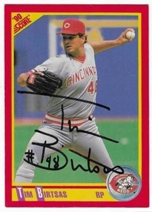 TIM BIRTSAS 1990 SCORE AUTOGRAPHED SIGNED # 408 CINCINNATI REDS - Picture 1 of 1