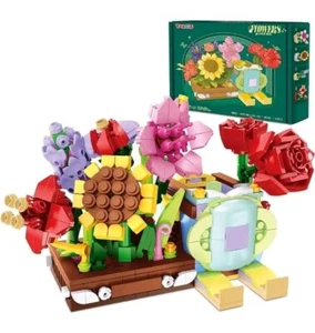 Blumen Sprache Baustein Set 8 in 1 Blume Stift und Telefonhalter - 752 Teile - Bild 1 von 6