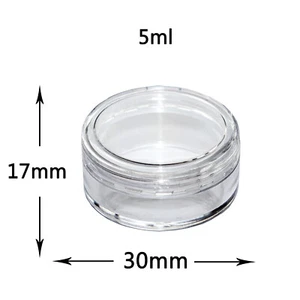 5ml 5g Round Craft Jars / Pots with Clear Lids. Samples, Glitter, Cosmetics jdc - Picture 1 of 3