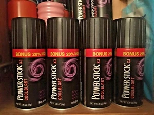 (4) Power Stick Cool Blast Deodorant Body Spray For Men - All Day Fresh - Picture 1 of 3