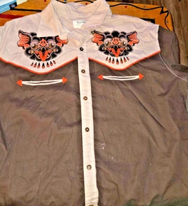 Camicia gatto western Boozelele sotto le palme Rockabilly 2XL - Foto 1 di 4