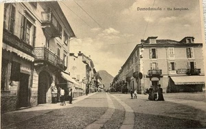 RPPC Homes Lining A Cobblestone Street In Domodossola Italy Antique - Picture 1 of 4