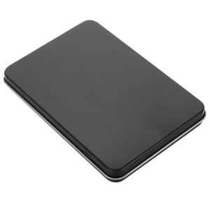 Small Metal Tin Boxes With Hinged Lid Portable Rectangular Storage Containers - Picture 1 of 12