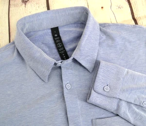 LULULEMON Men's Commission Long Sleeve Button Front Shirt SIZE SMALL Blue - Picture 1 of 6