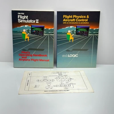 Vintage 1984 SubLOGIC Flight Simulator II Manuals ONLY w/ Flight Reference Card - Image 1 of 4
