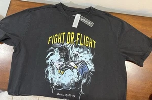 USA Freedom Air Force Army Navy Fight or Flight Freedom Of Sky Shirt (2XL) - Foto 1 di 3