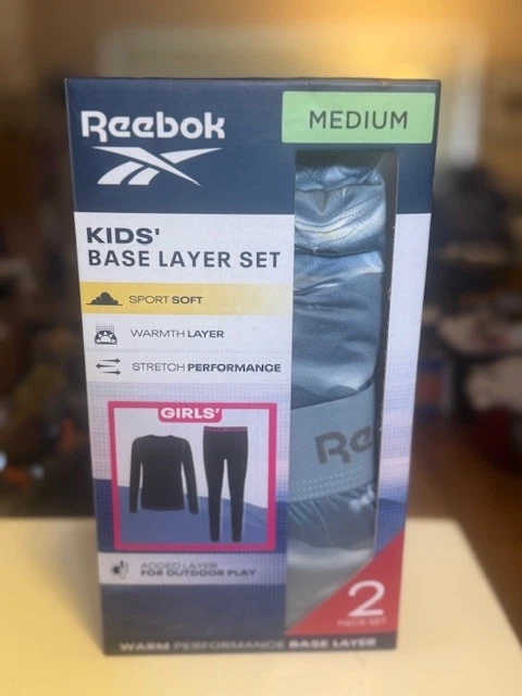 Juego de 2 capas base Reebok para niñas M (8-10) rendimiento cálido juego al aire libre Foto 1 de 2