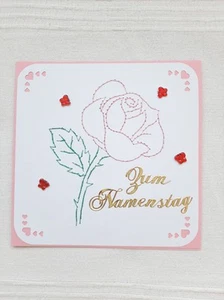 Grußkarte mit Umschlag * Rose * Zum Namenstag * - Bild 1 von 1