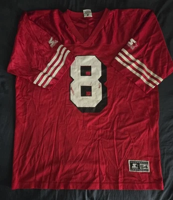 Camiseta 49ers autêntica vintage vermelha 1995 Starter #8 STEVE YOUNG tamanho 54/XXL - Imagem 1 de 4
