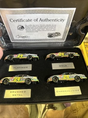 Juego de 4 Jeff Gordon Dupont oro, latón, platino, metal. Coche Edición Limitada Foto 1 de 4
