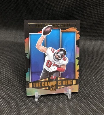 2021 Donruss Rob Gronkowski /100 冠军在这里黄金 #CIH-5 超级碗 LV 🏆 — 第 1/4 张图片