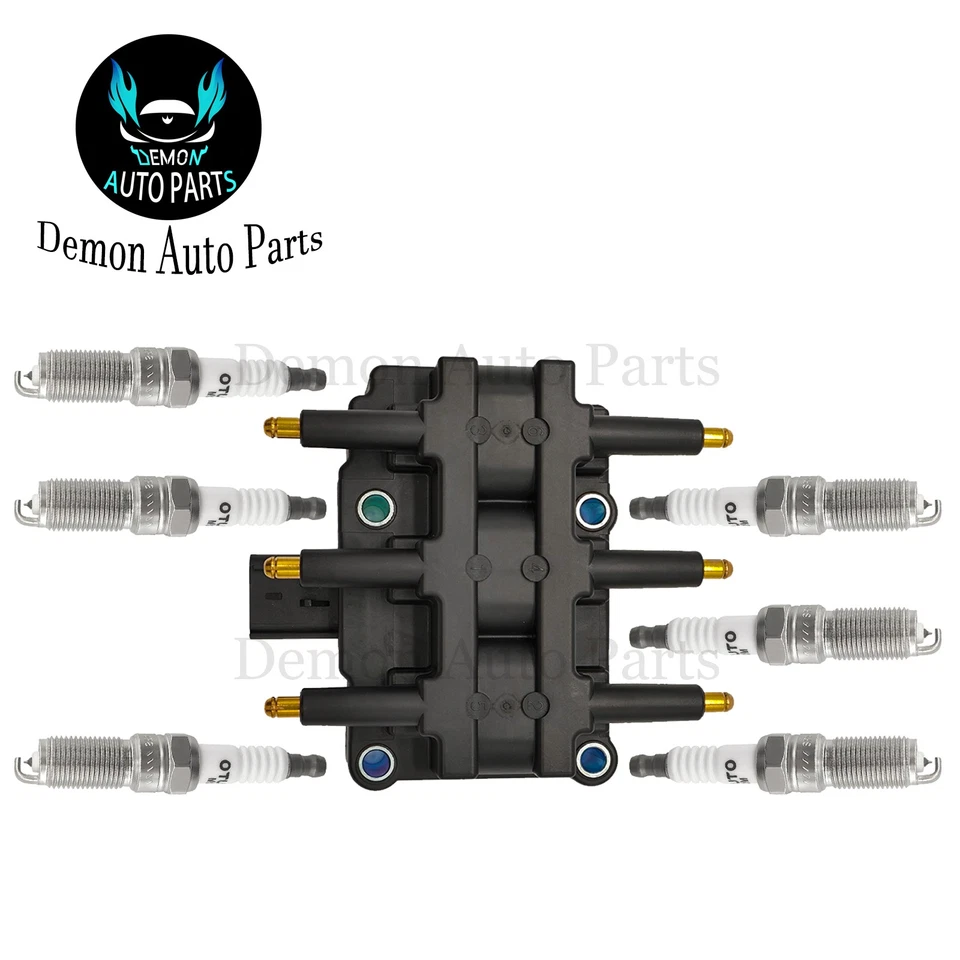 Bobina de encendido 1 pieza y bujía 6 piezas para Dodge Caravan 2001-2007 3,3 L V6 Foto 1 de 4