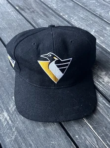 Vintage 90s Pittsburgh Penguins Blockhead American Needle Snapback Hat Cap NHL - Picture 1 of 6