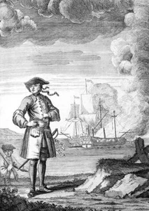Edward England, capitán pirata. Nuevo 5x7 estampados de grabado vintage 18c en blanco y negro - Imagen 1 de 1