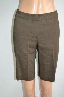Bermudas de lino con frente plano marrón Theory "Thanella" talla 00, $190 nuevas con etiquetas Foto 1 de 4