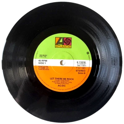 NM AC/DC Let There Be Rock / Problem Child  7" VINYL 45  (K11018) - Image 1 of 2