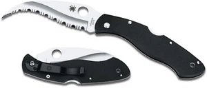 Spyderco Knife Civilian Black G10 VG-10 Serrated Edge C12GS - Picture 1 of 4