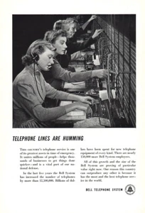 1950 Bell Telephone: Telephone Lines are Humming Vintage Print Ad - Picture 1 of 1