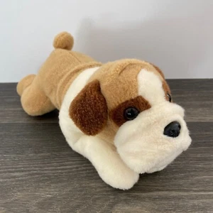 Aurora Bulldog Puppy Dog Plush Stuffed Animal Toy Tan Brown White Soft Cute 12" - Picture 1 of 10
