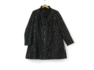 Roman Jacquard Coat Jacket Ladies XXL Black Tags Button Smart Formal Pockets - Picture 1 of 24