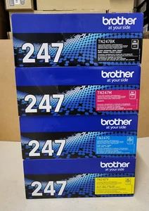 4 Toner Brother TN-247C TN-247M TN-247Y TN-247BK Neu OVP A-Ware Original Rg MwSt - Afbeelding 1 van 5