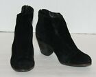 Vince Camuto Graysen Black Suede Women's Ankle Boots Back Zip 3" Heels Size 6.5M