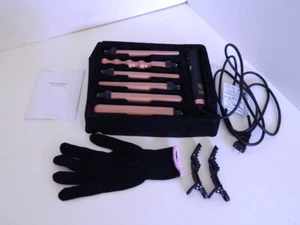CURLING WAND SET Hair Color LCD Adjustable Temp Hair Roller 6 IN 1 - Picture 1 of 6