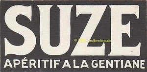 PUBLICITE SUZE APERITIF GENTIANE DE 1926 FRENCH AD PETITE PUB RARE NOIR ET BLANC - Picture 1 of 1