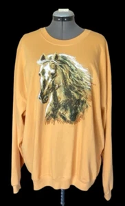 Vintage Pleasant Shade Abstract Horse Graphic Sweatshirt Cornsilk Plus SZ 2X NWT - Picture 1 of 10
