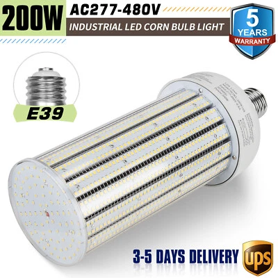 200 Watt LED Corn Light COB Bulb Industrial Warehouse Factory Highbay Lamp 480V - Image 1 of 4