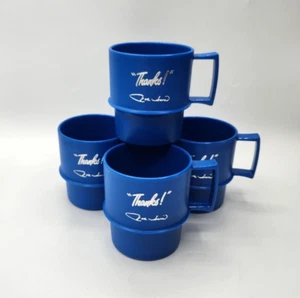 4 Vintage Tupperware Blue Thank You / Merci Coffee Cups, made in , new in box - Picture 1 of 5