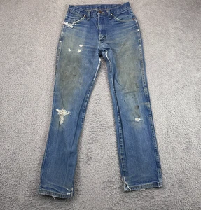 Wrangler Herren 30x32 (28x30,5 Passform) Distressed & Fleck Cowboy Schnitt 13MWZ - Bild 1 von 18