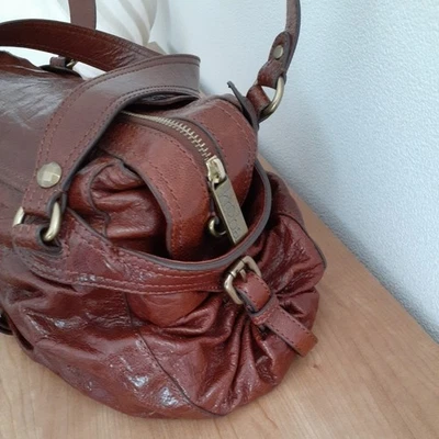 Kooba Shoulder Bag Brown Leather Large Tote Hobo Y2K Pockets Used - Image 1 of 4