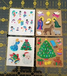 VTG Sandylion Christmas Prism Mini Bear Mix Sticker Mods Lot Of 4 - Picture 1 of 2